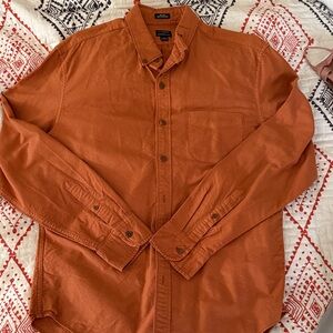 J. Crew Men's Burnt Orange Button-Down Shirt